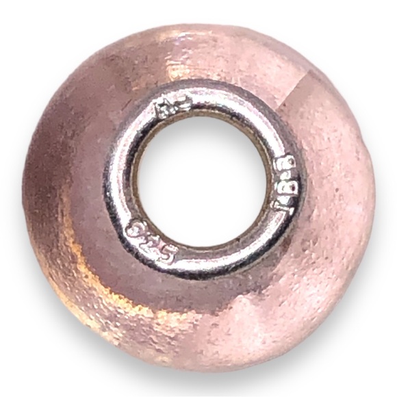 Foiled lamp work glass bead charm - Picture 3 of 3